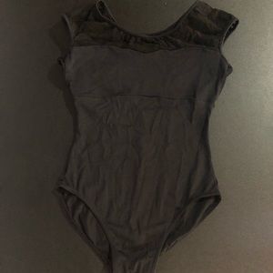 black lace cap sleeve bloch leotard
